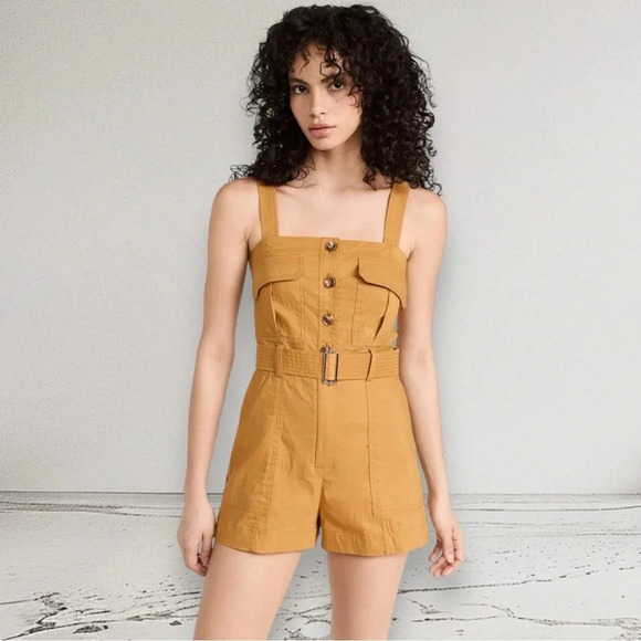 A.L.C. Gillian Romper in Goldenrod Size 8 - Picture 4 of 15
